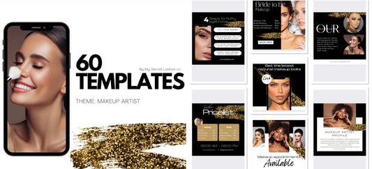 60 Makeup artist social media templates